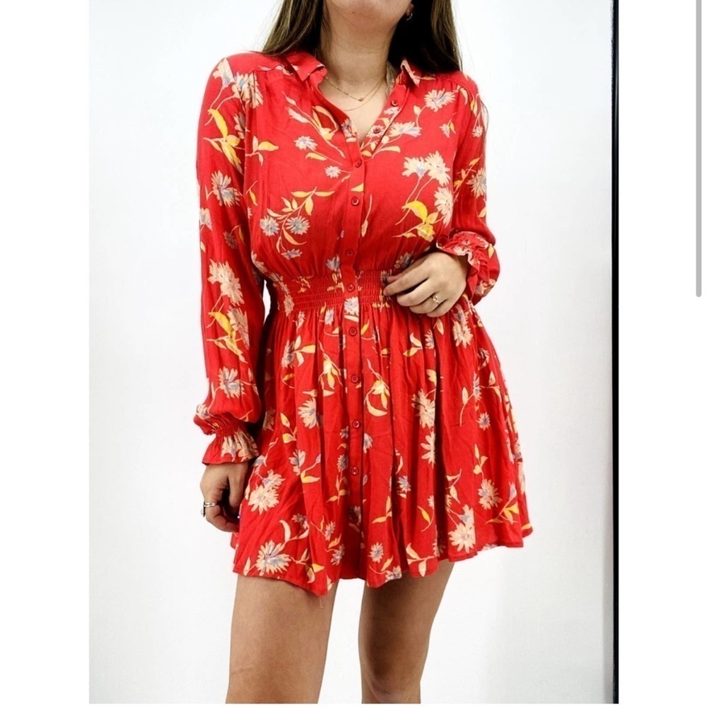 Free People red floral dress size XS